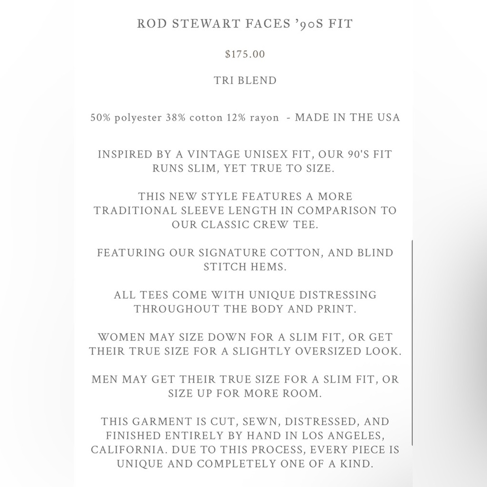 MADEWORN ROD STEWART FACES '9OS FIT - Picture 5 of 5